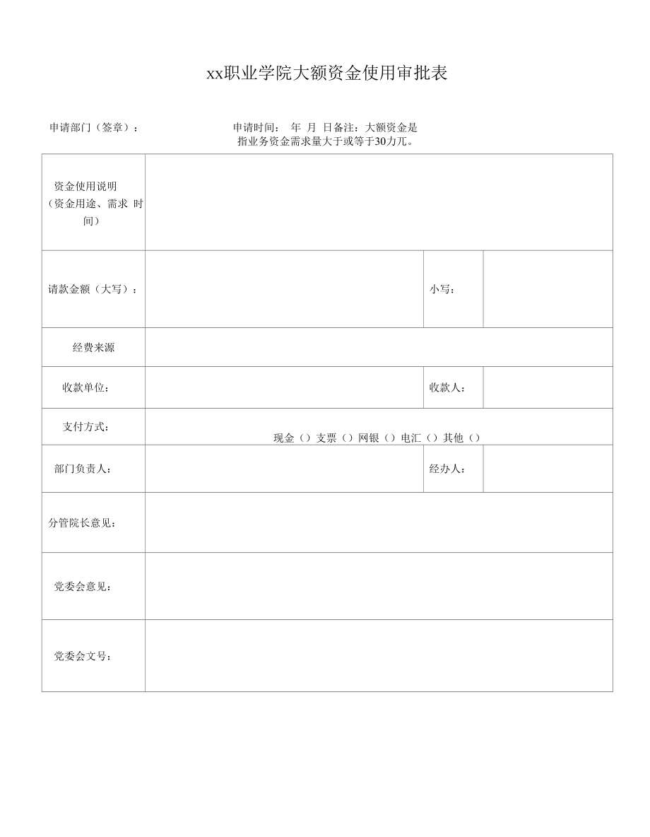 学院大额资金使用审批表_第1页
