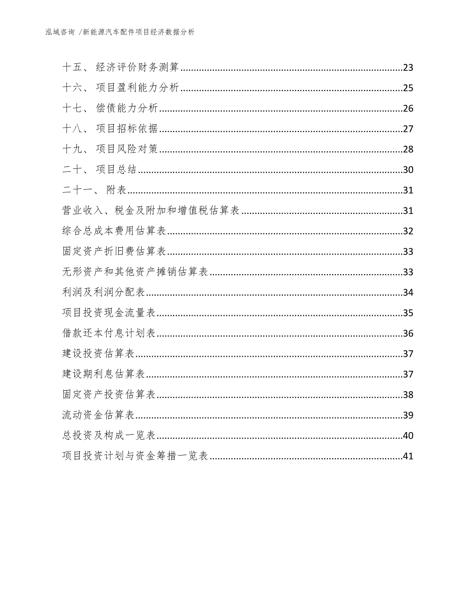 新能源汽车配件项目经济数据分析-参考范文_第2页