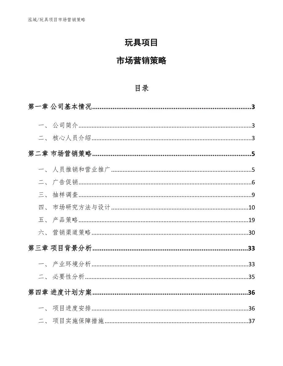 玩具项目市场营销策略_范文_第1页