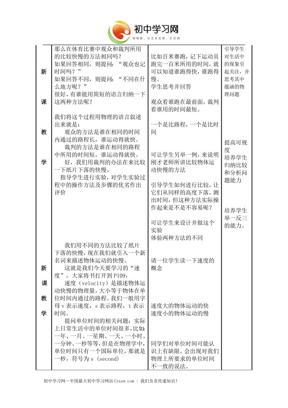 《速度》教案4（苏科版八年级上）_第4页