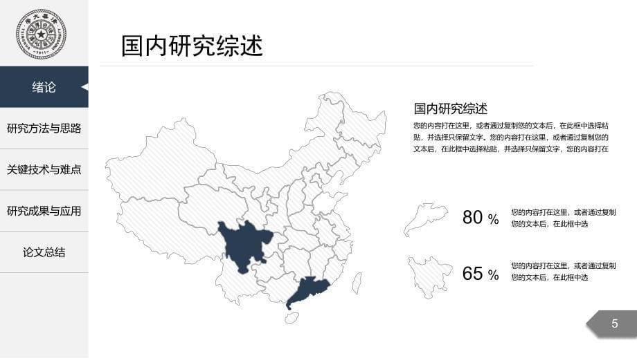 蓝色经典框架完整毕业论文答辩课题研究教育教学通用PPT模板_第5页