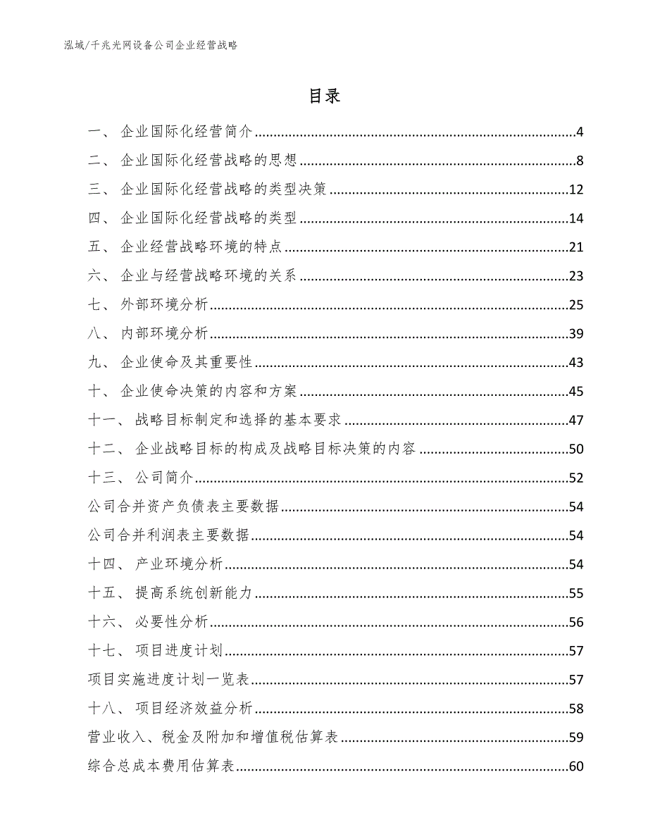 千兆光网设备公司企业经营战略（参考）_第2页