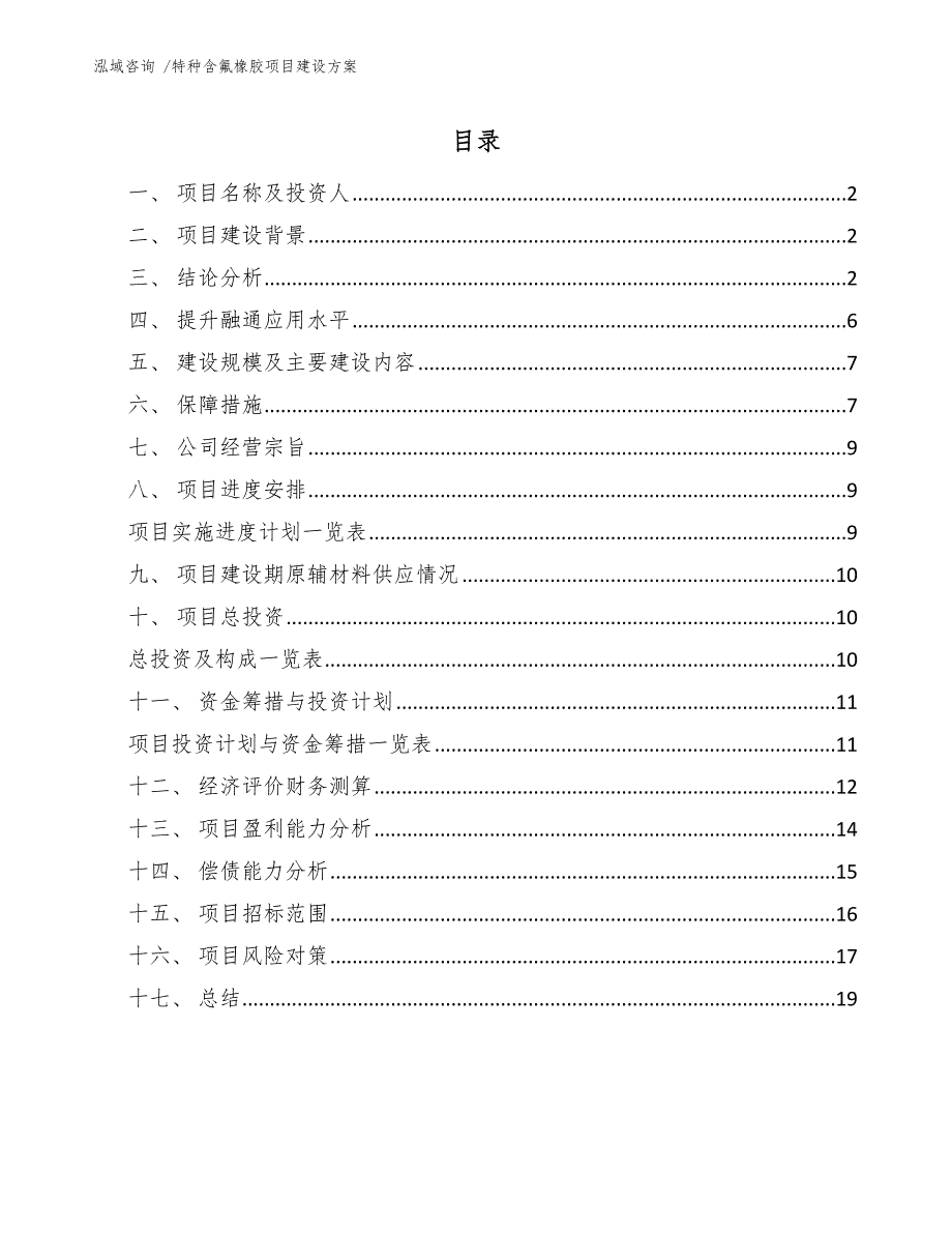 特种含氟橡胶项目建设方案【参考范文】_第1页