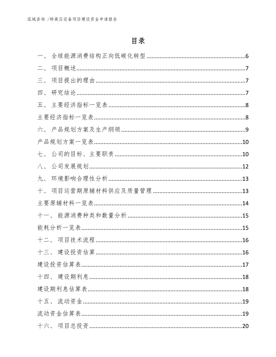 特高压设备项目建设资金申请报告【模板】_第1页