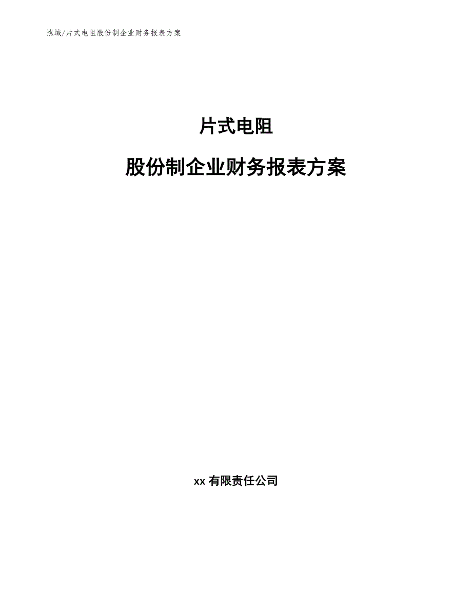 片式电阻股份制企业财务报表方案_第1页