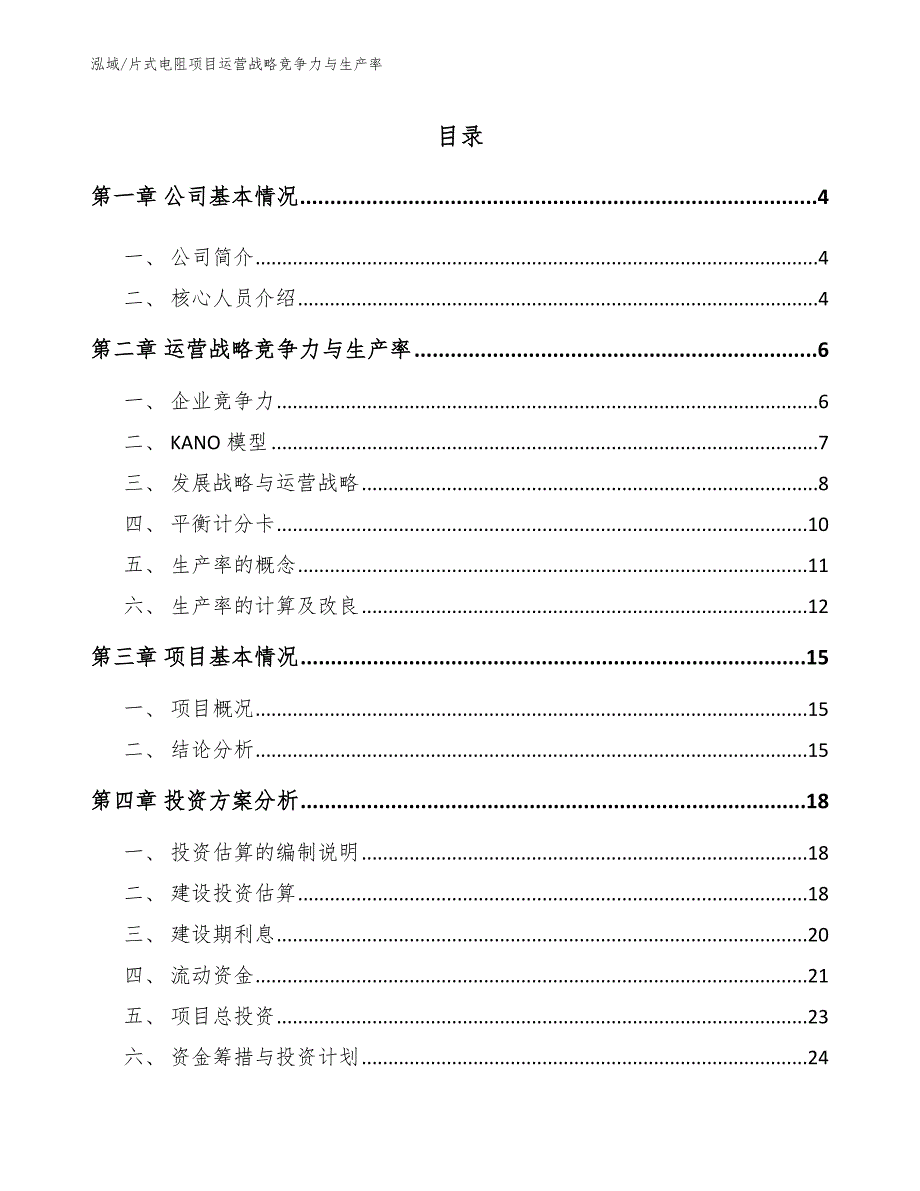 片式电阻项目运营战略竞争力与生产率【范文】_第2页