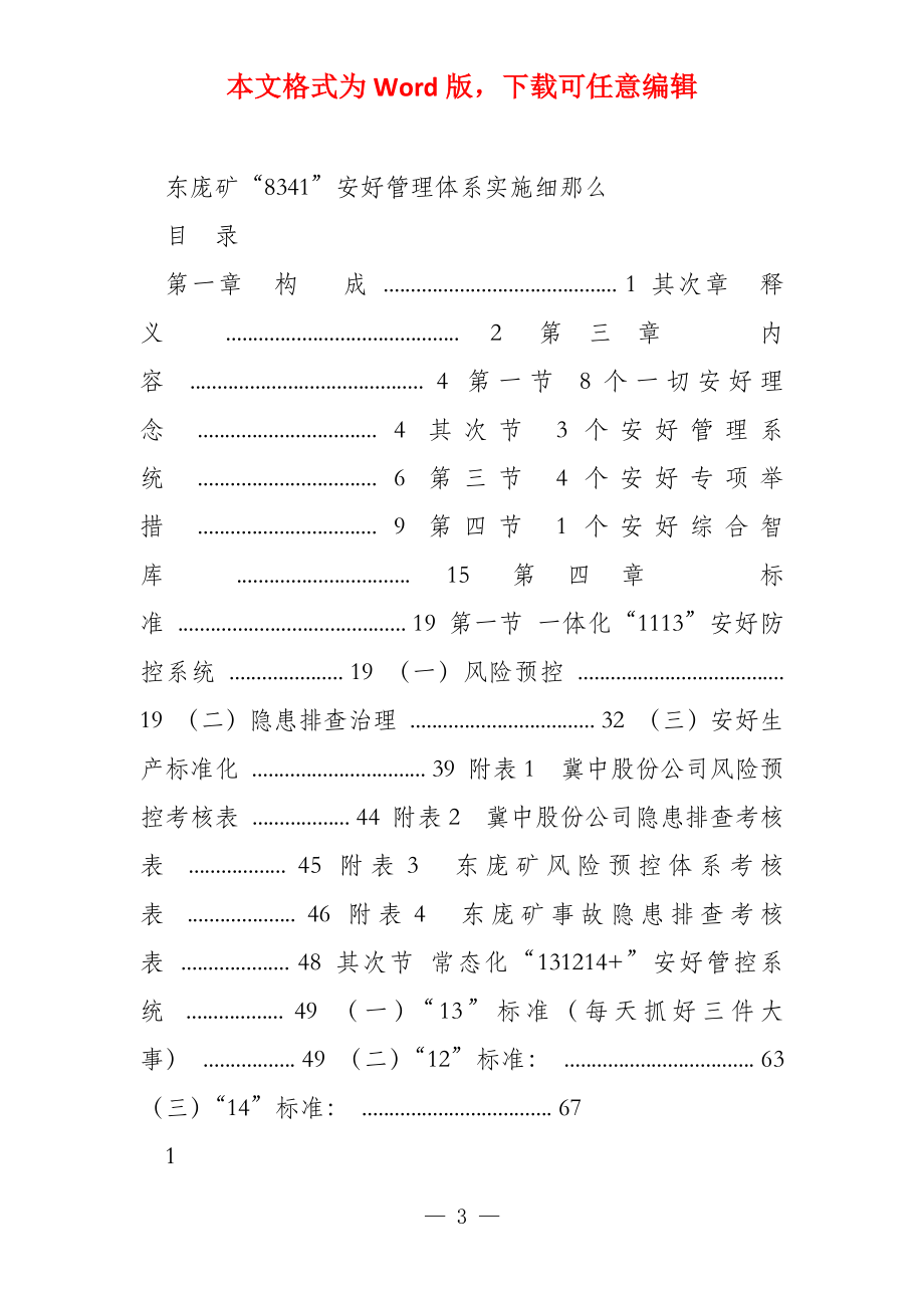 东庞矿8341安全管理体系实施细则_第3页