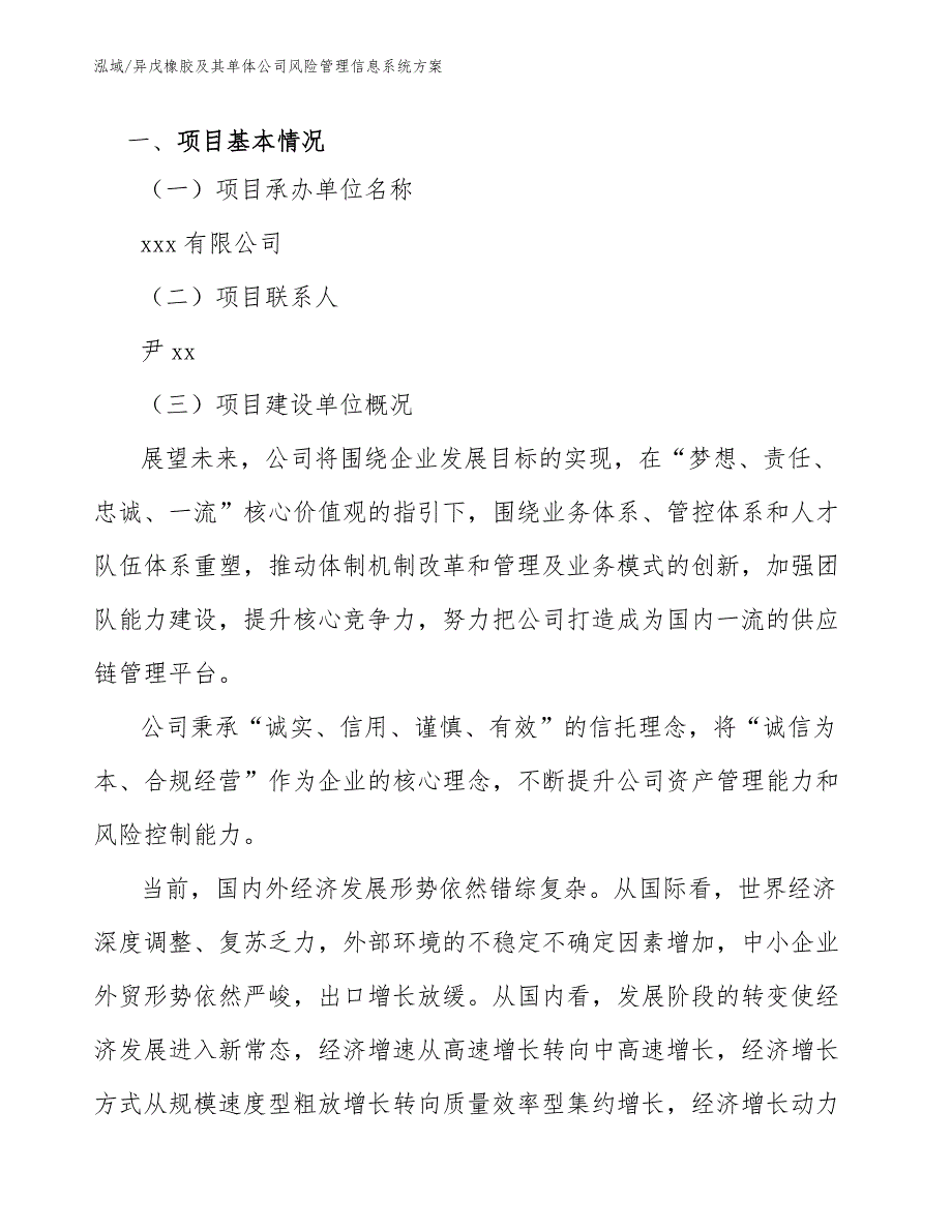 异戊橡胶及其单体公司风险管理信息系统方案_第2页