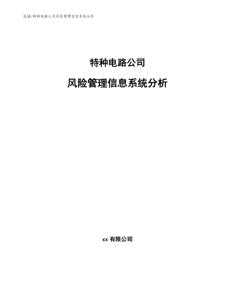 特种电路公司风险管理信息系统分析（范文）_第1页