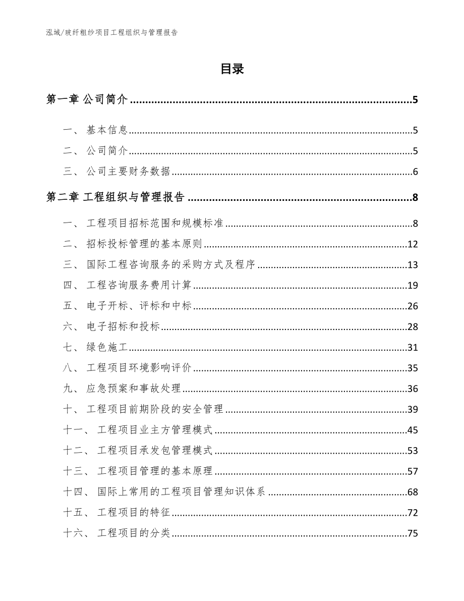 玻纤粗纱项目工程组织与管理报告（范文）_第2页