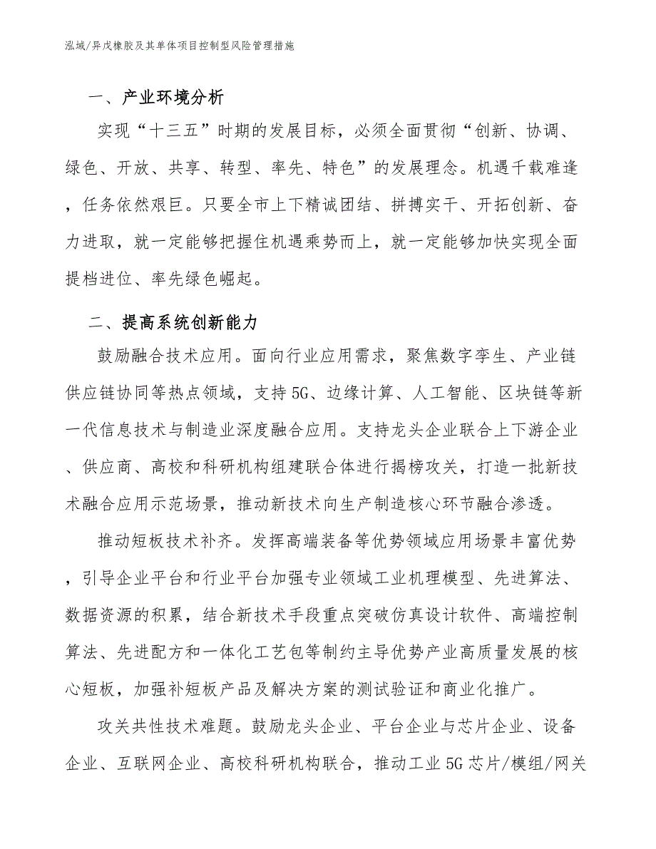 异戊橡胶及其单体项目控制型风险管理措施【范文】_第2页