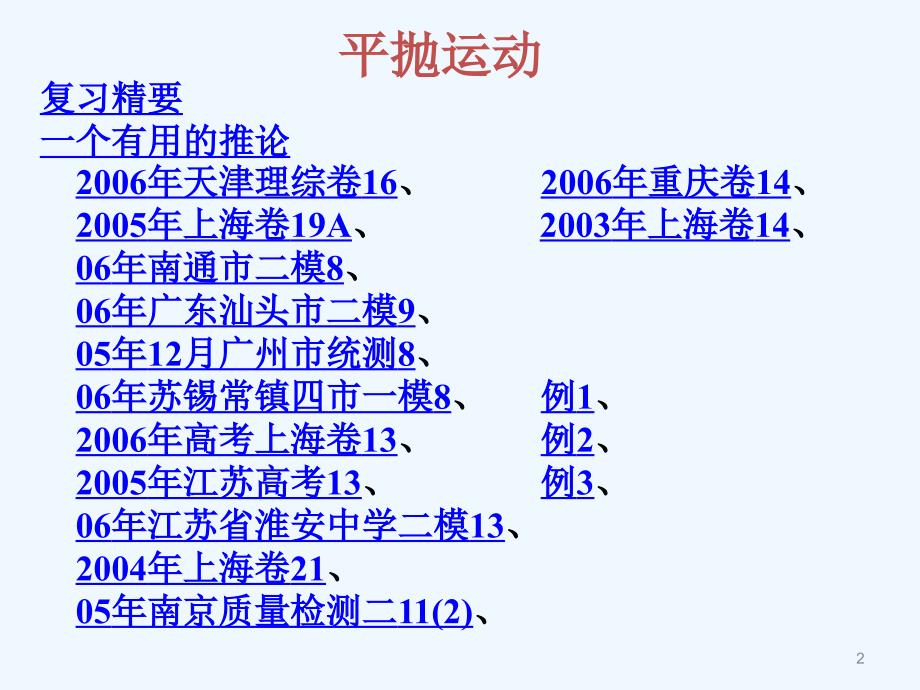 高中物理 第1章 抛体运动课件 教科版必修2_第2页