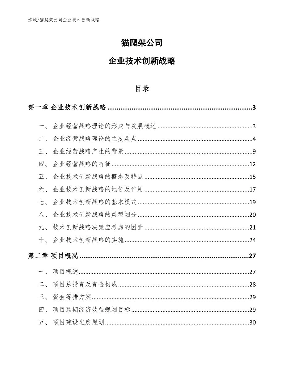 猫爬架公司企业技术创新战略_第1页