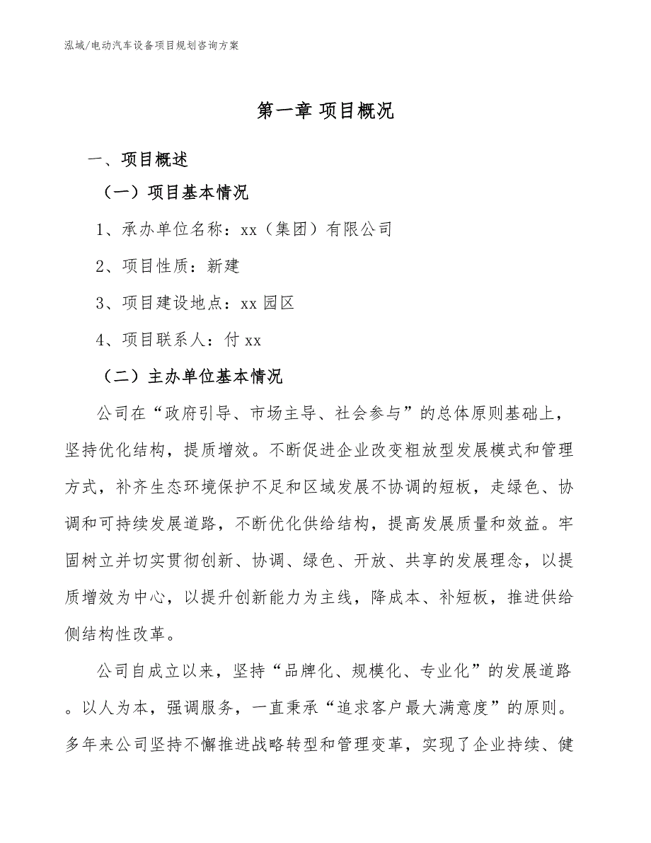 电动汽车设备项目规划咨询方案_第3页