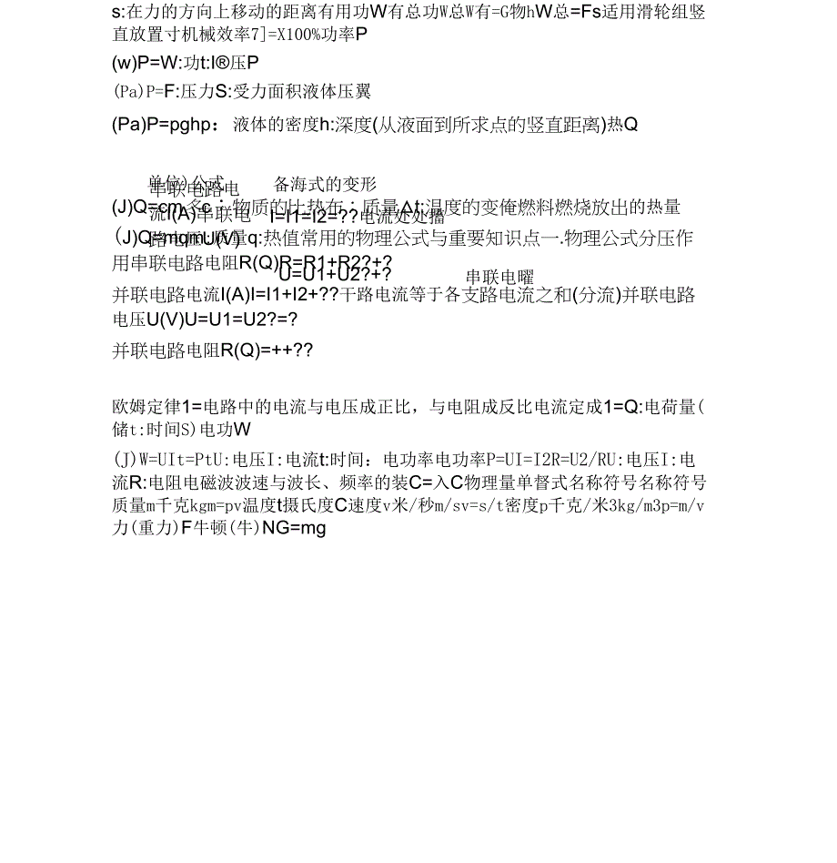 初中物理公式大全及关键知识点.总结_第2页