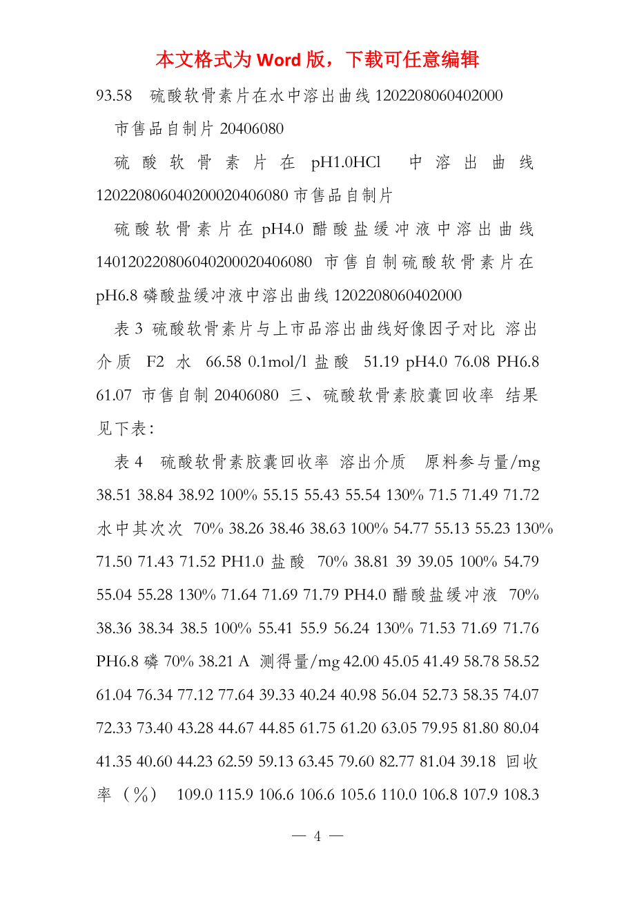 硫酸软骨素片和胶囊试验总结20220927_第4页