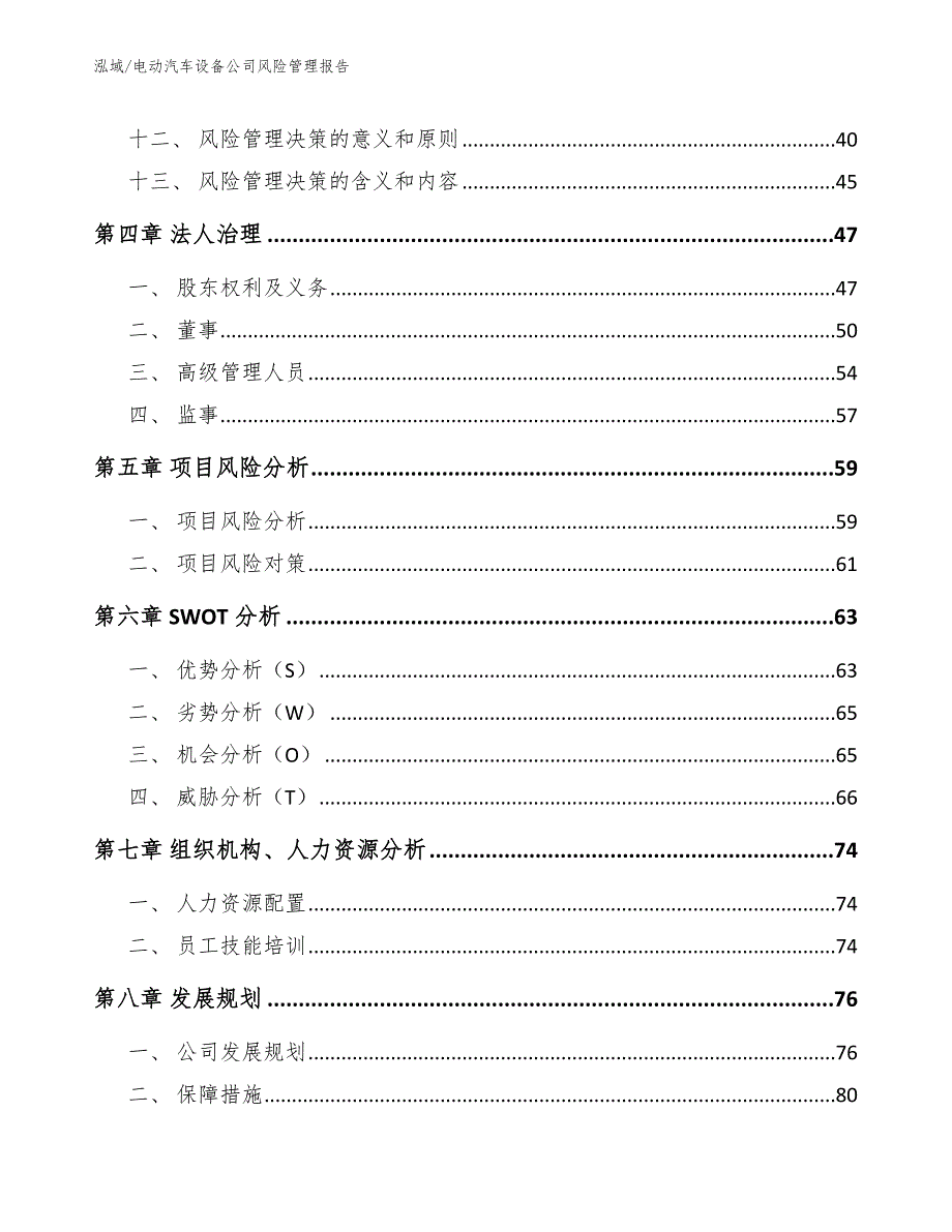 电动汽车设备公司风险管理报告（参考）_第3页