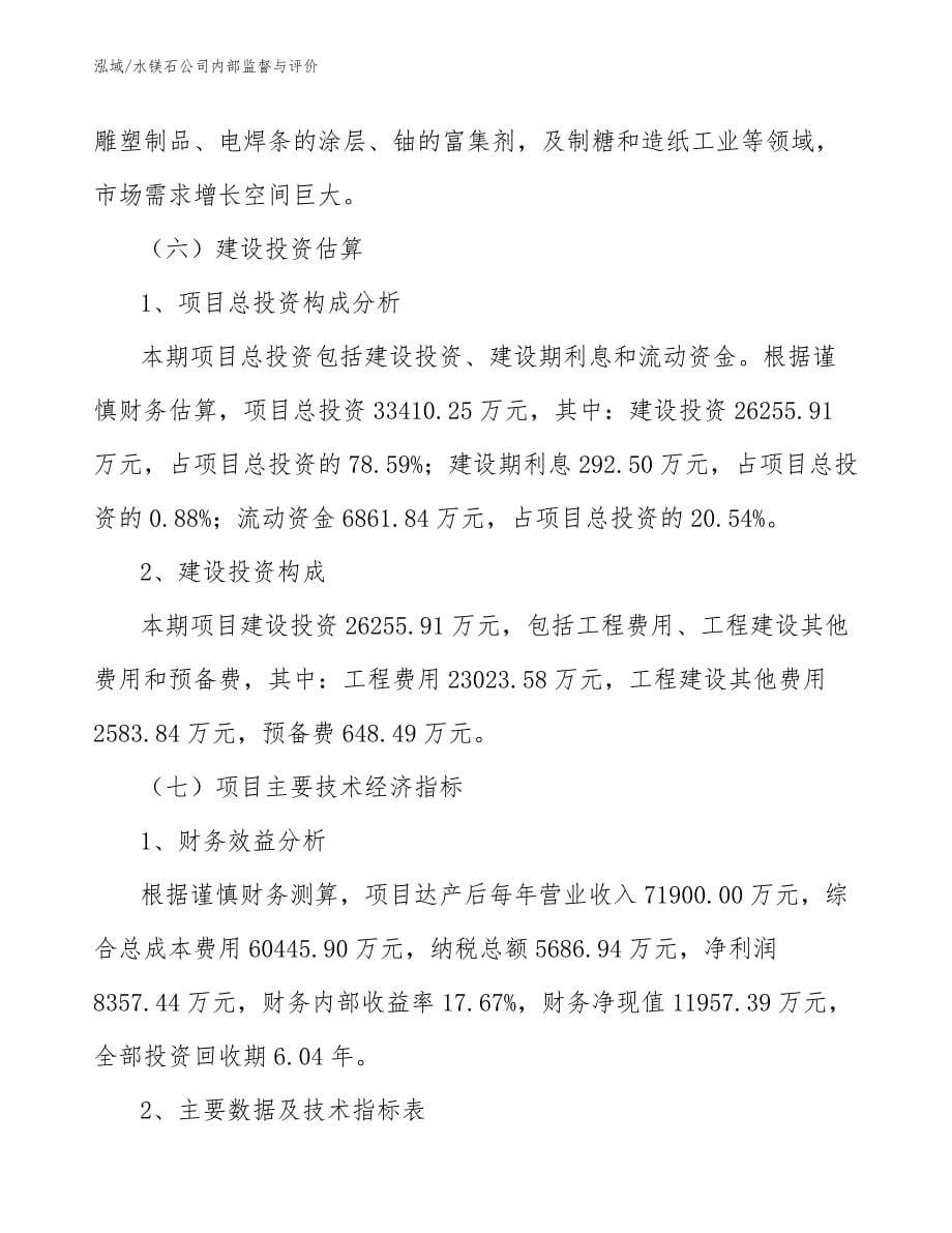 水镁石公司内部监督与评价（参考）_第5页