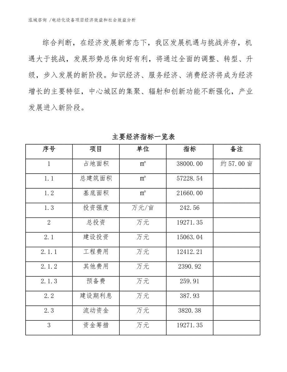 电动化设备项目经济效益和社会效益分析【模板范文】_第5页