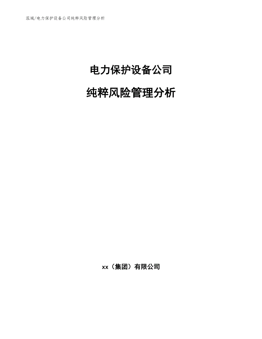 电力保护设备公司纯粹风险管理分析_第1页