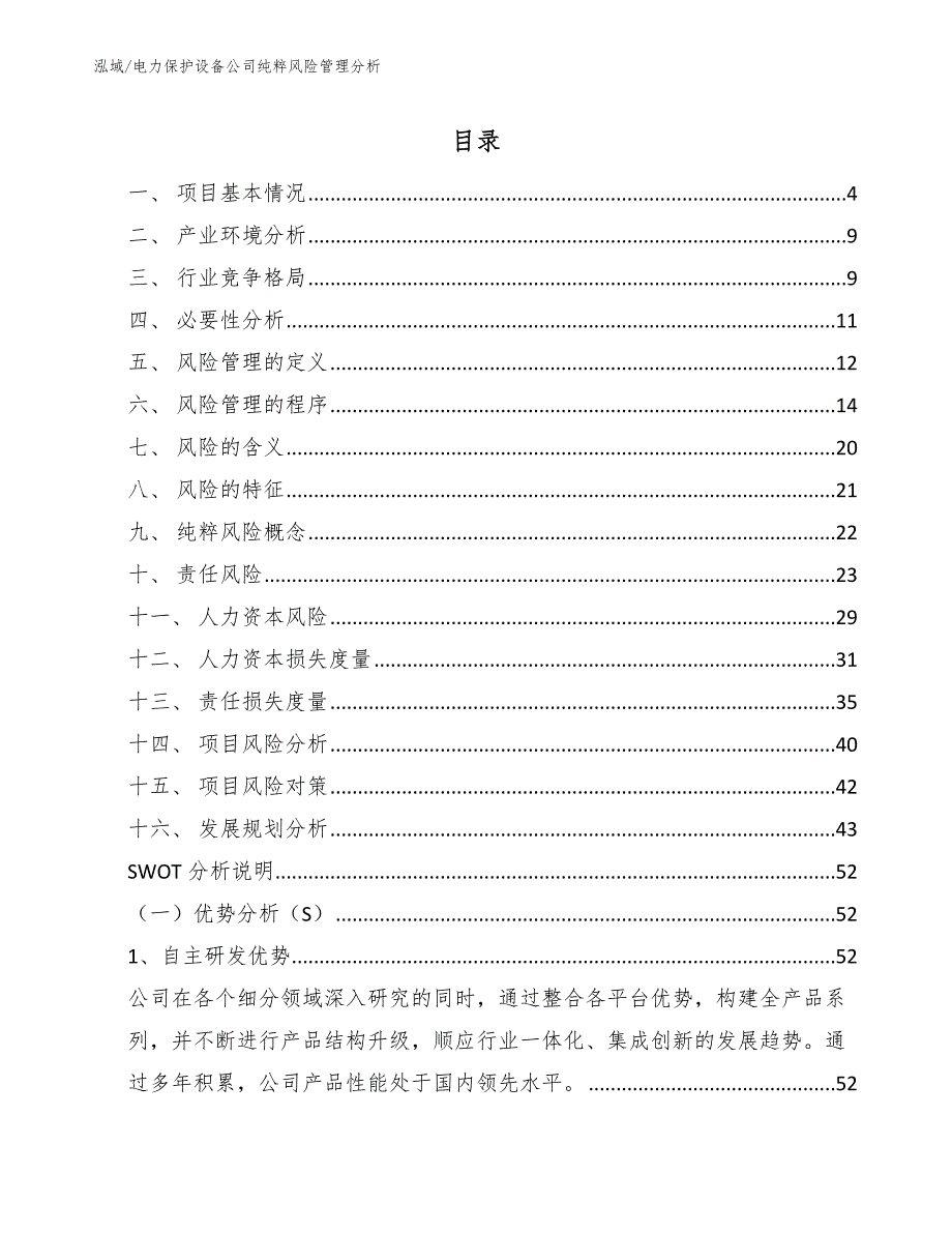 电力保护设备公司纯粹风险管理分析_第2页