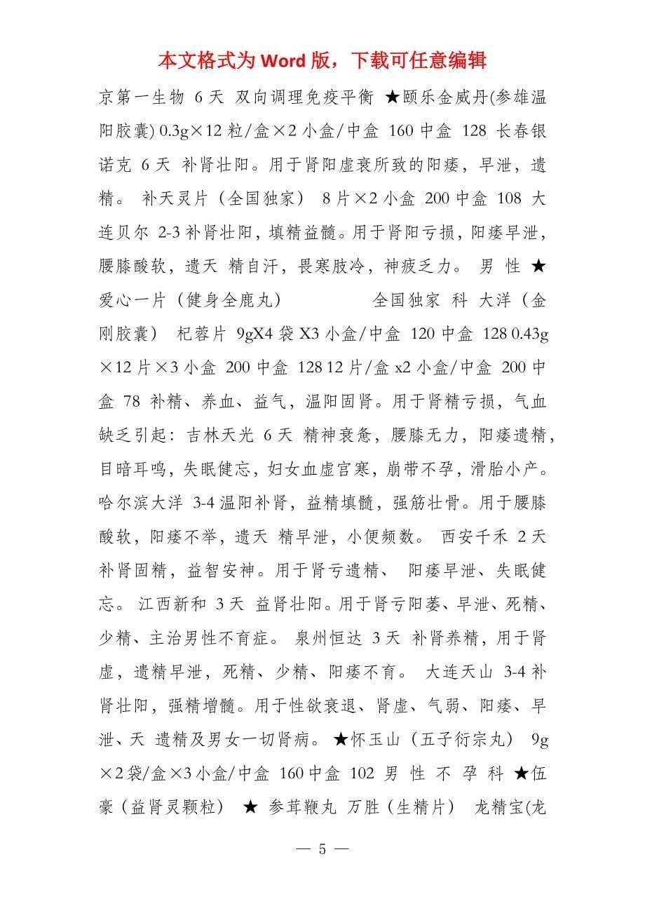 福建省三利医药有限公司 二零一五年一月上旬目录表_第5页