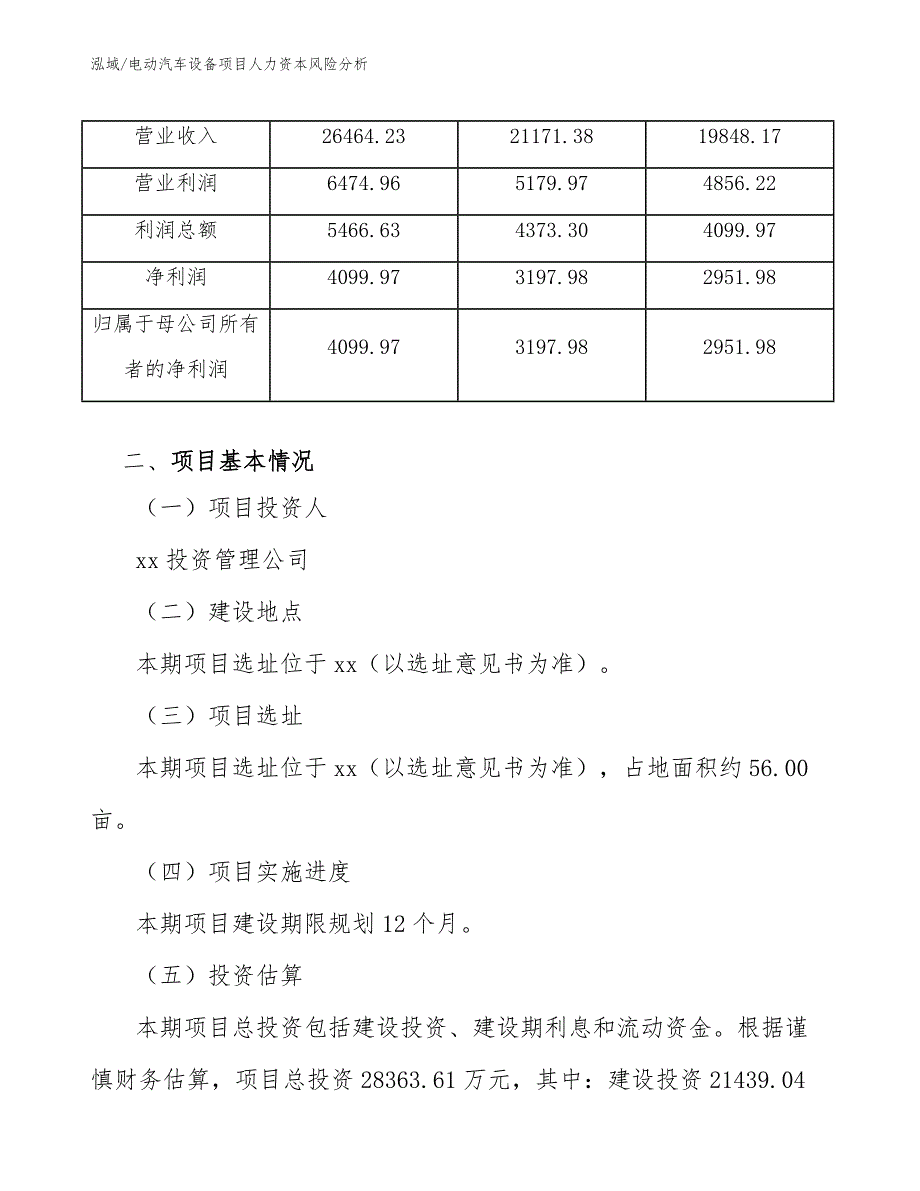 电动汽车设备项目人力资本风险分析（范文）_第4页