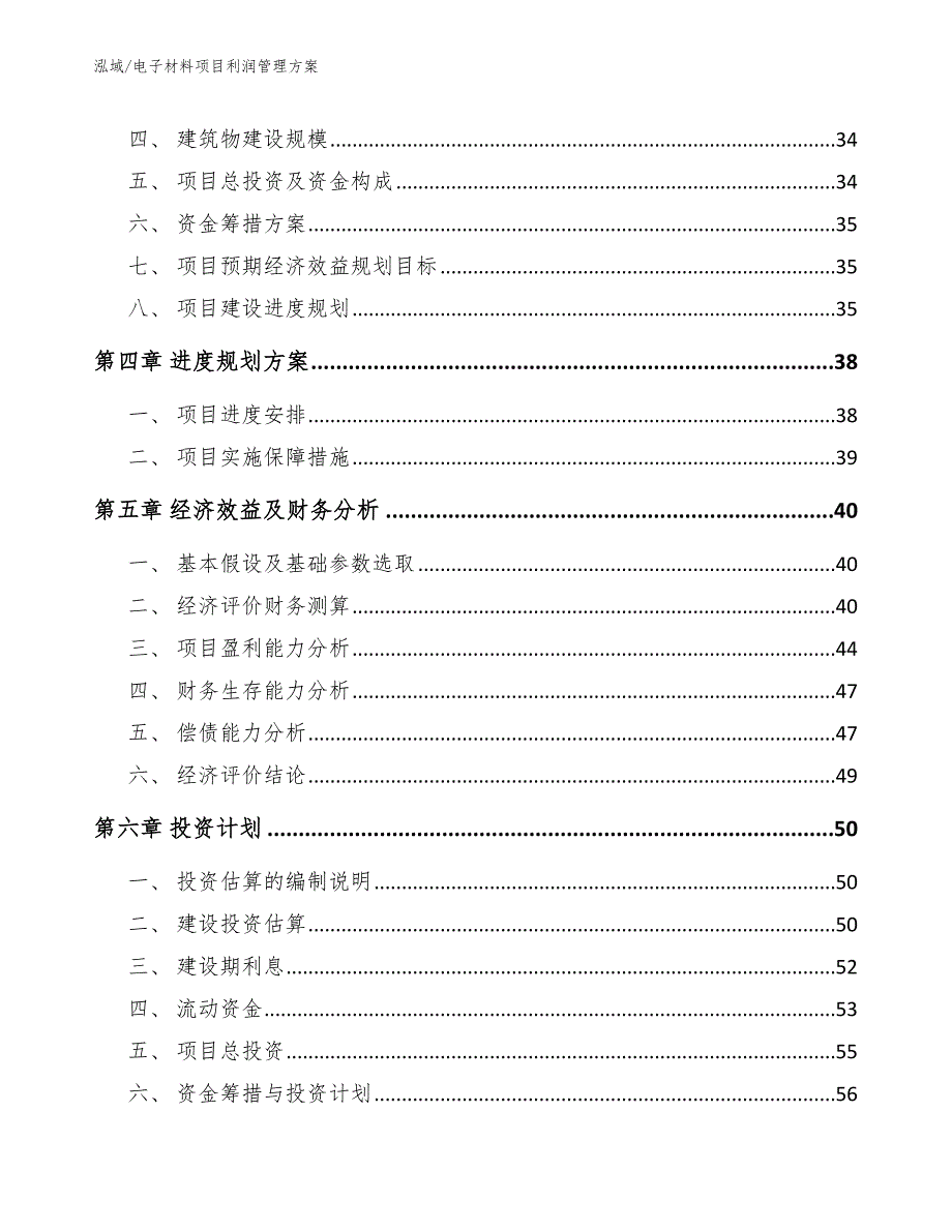 电子材料项目利润管理方案_参考_第2页