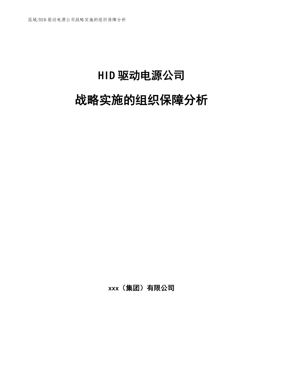 HID驱动电源公司战略实施的组织保障分析_第1页