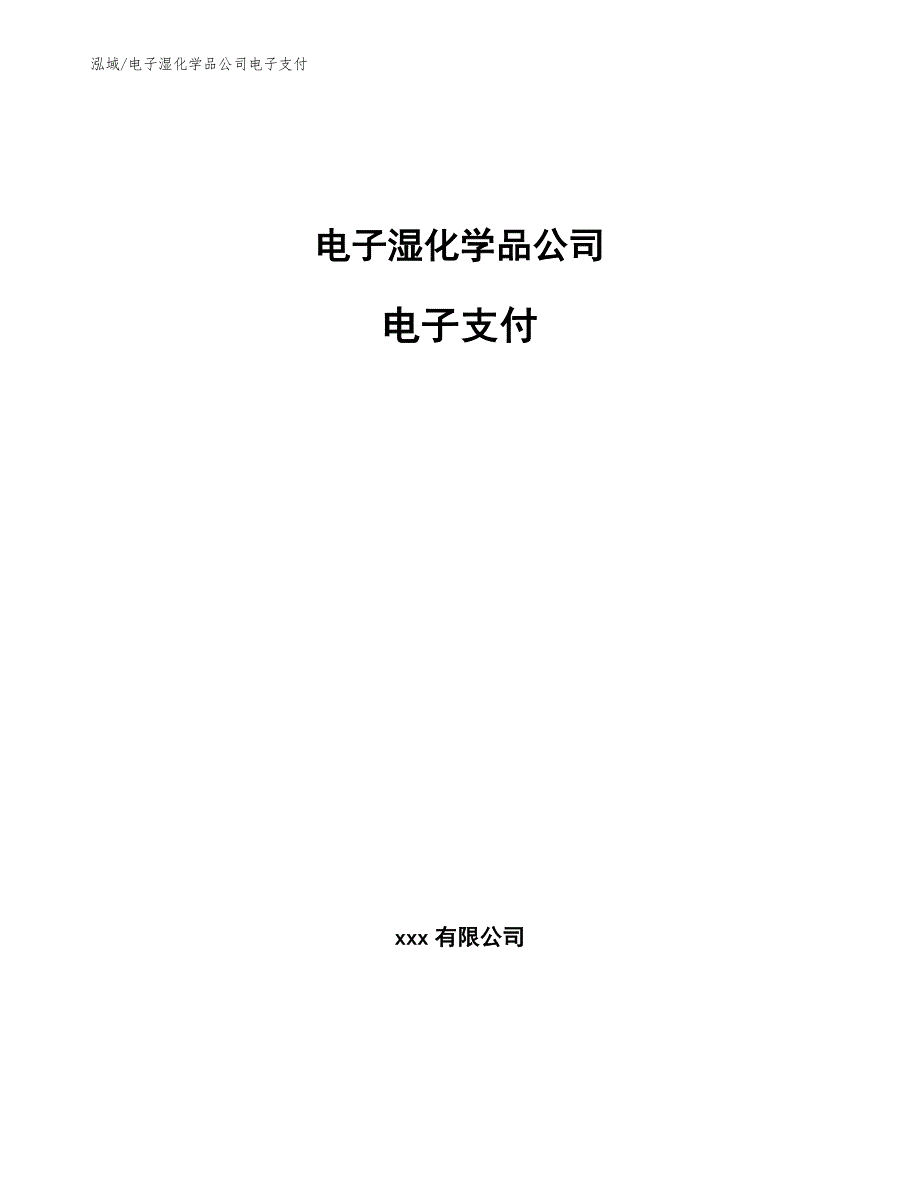 电子湿化学品公司电子支付（参考）_第1页