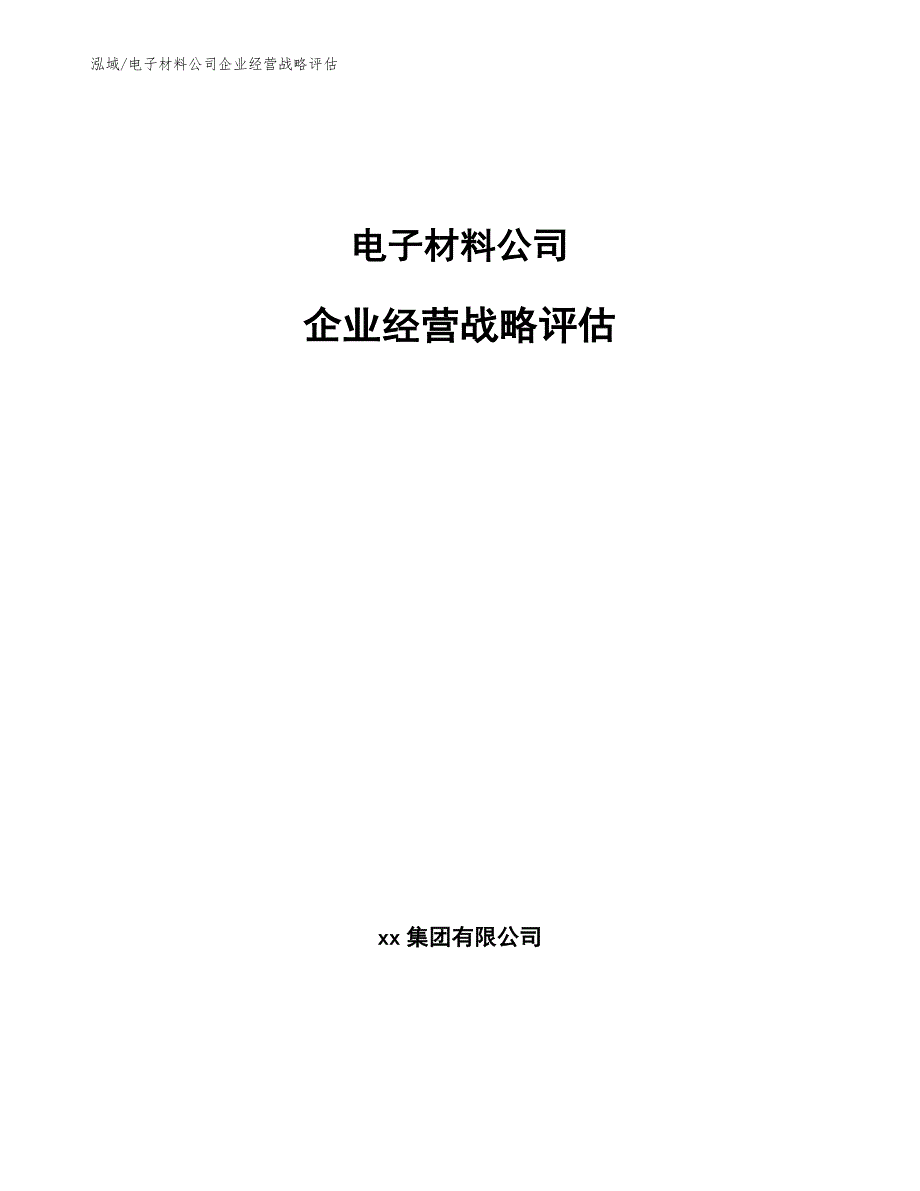 电子材料公司企业经营战略评估【参考】_第1页