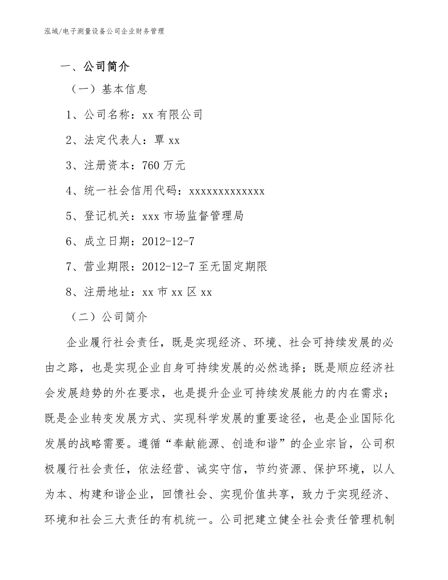 电子测量设备公司企业财务管理_范文_第3页