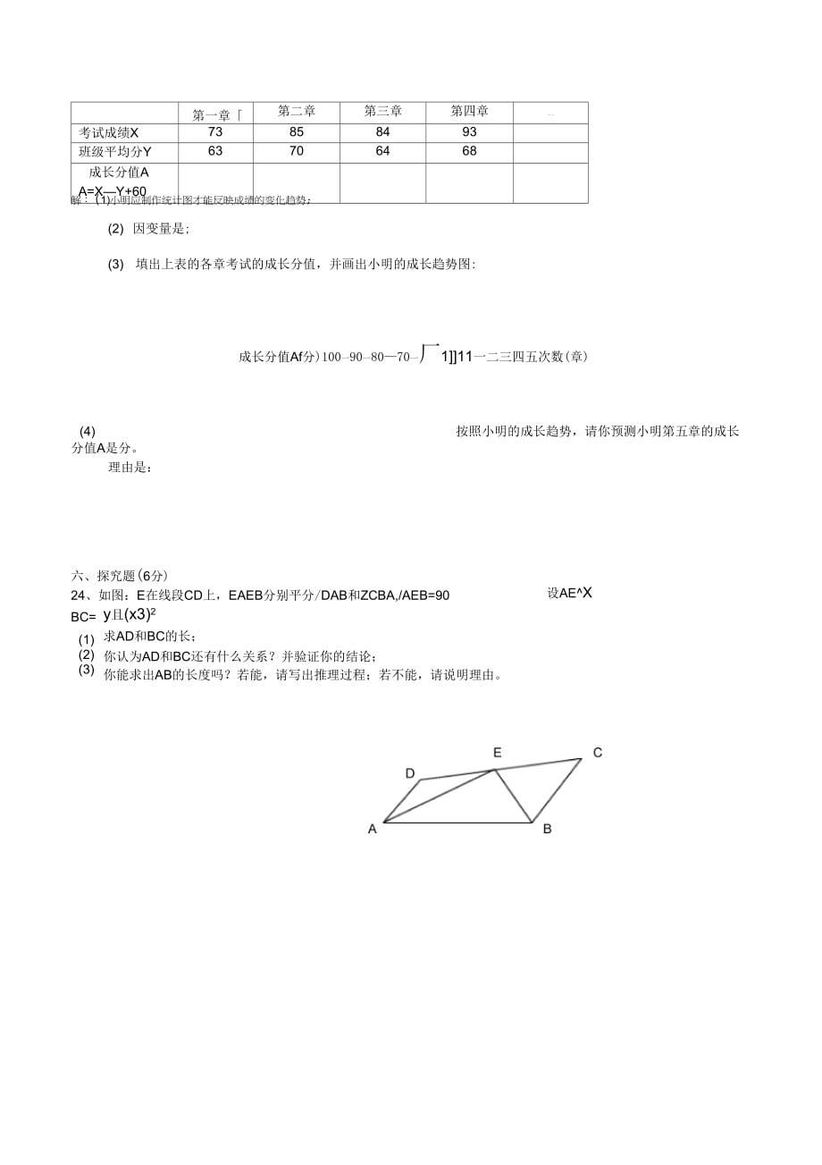 晋中市灵石县七年级下数学期末模拟试卷有答案_第5页