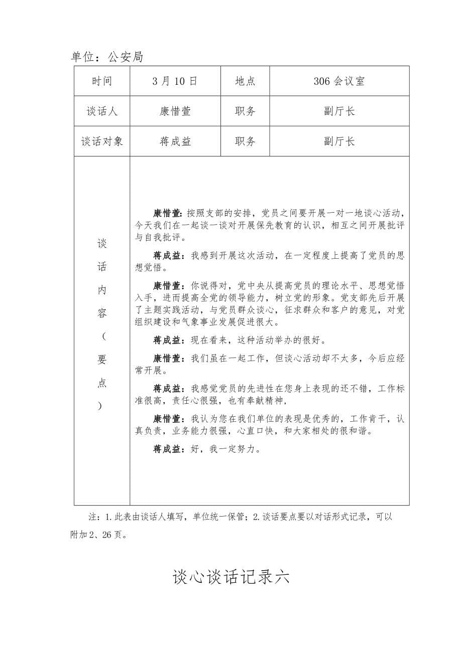 工作谈心谈话记录范文要点_第5页