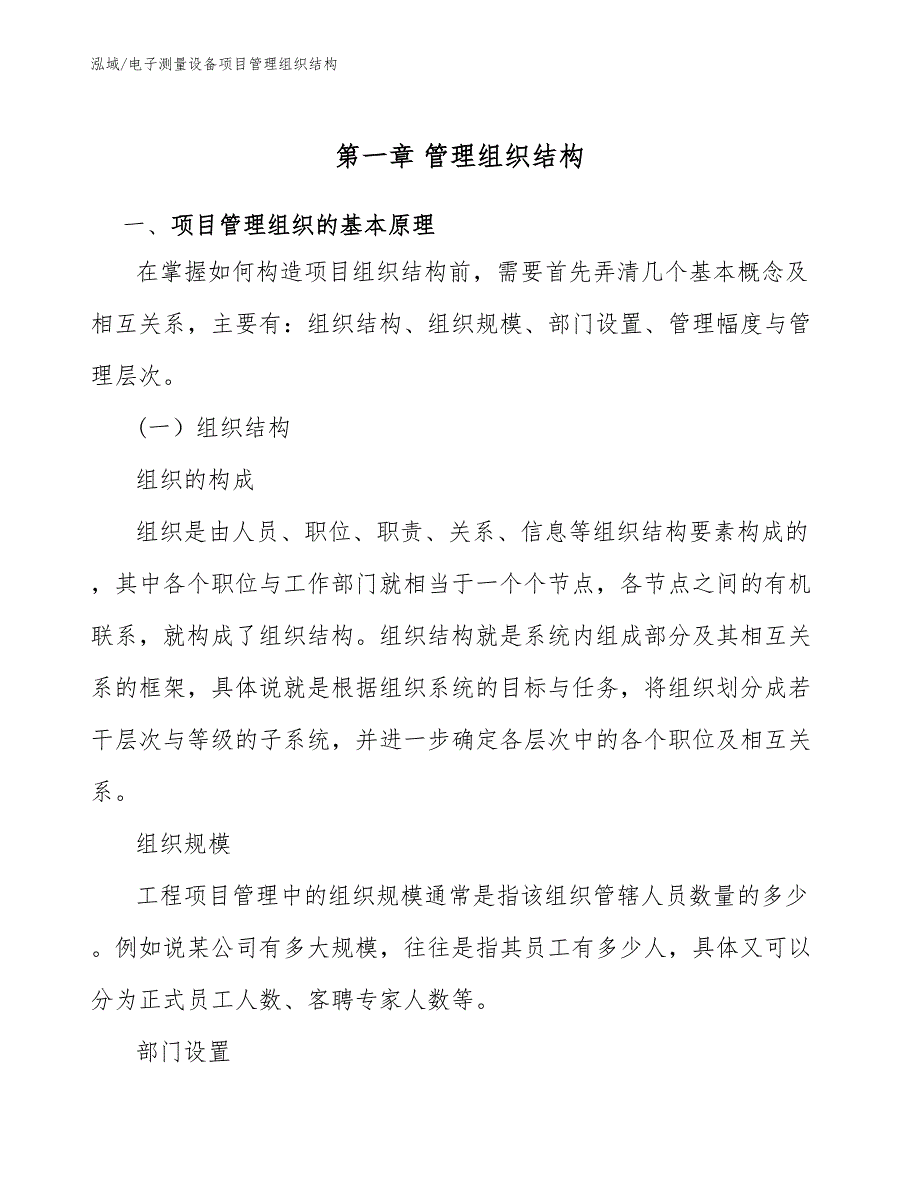 电子测量设备项目管理组织结构（参考）_第3页