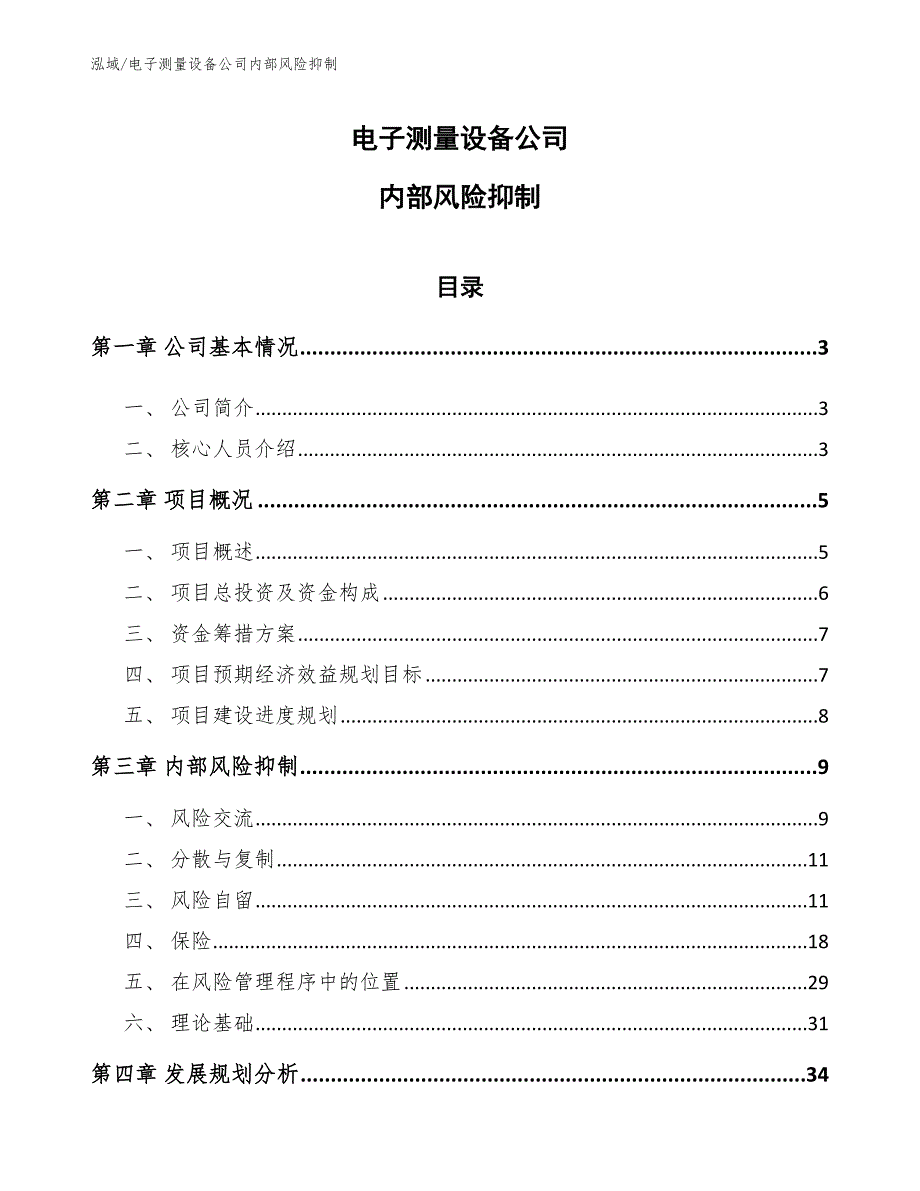 电子测量设备公司内部风险抑制_范文_第1页