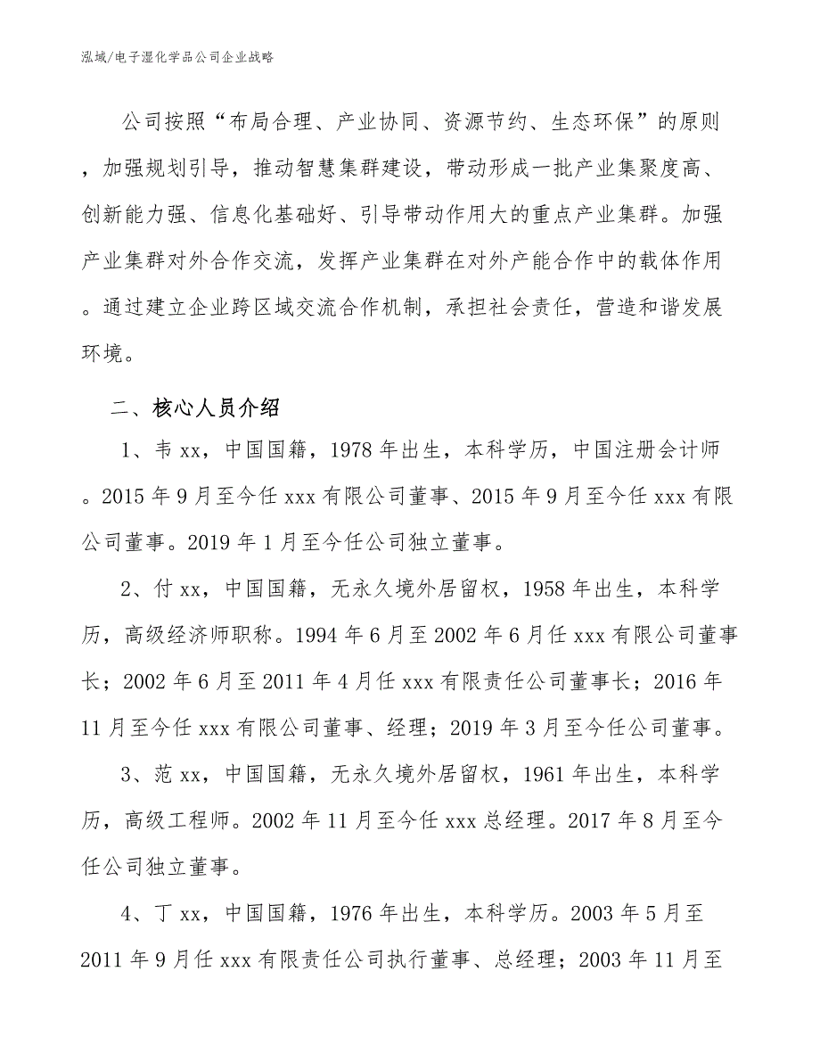 电子湿化学品公司企业战略_参考_第4页