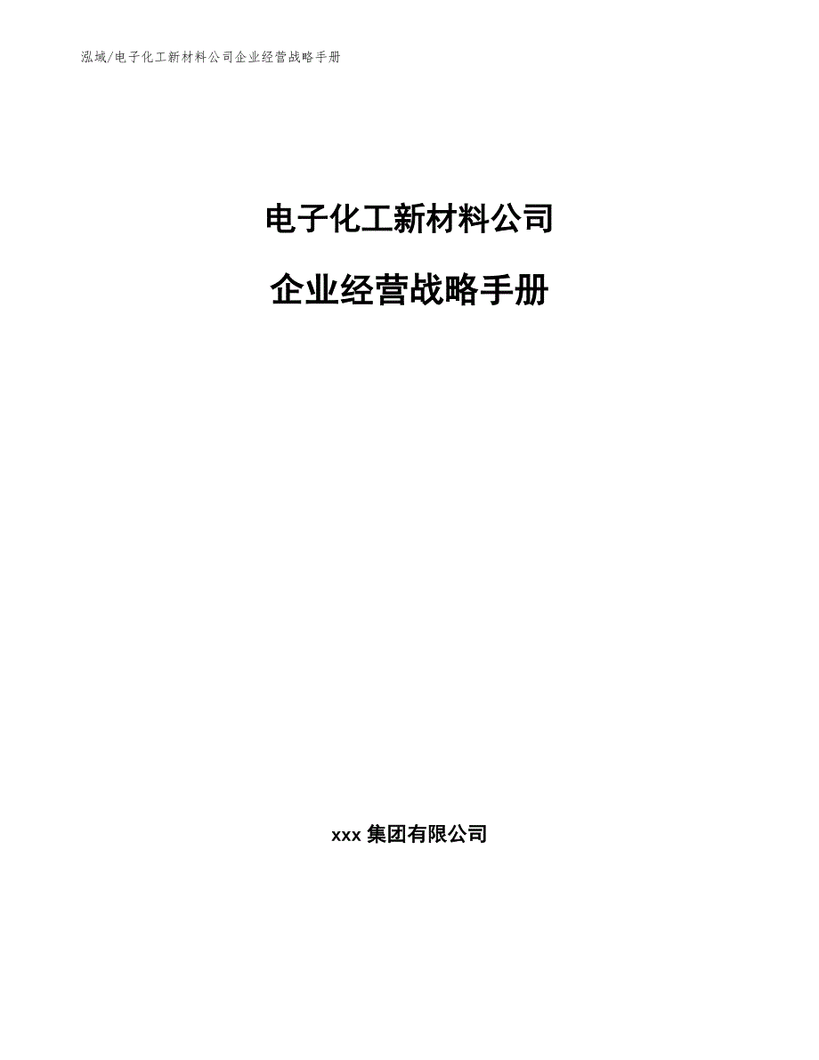 电子化工新材料公司企业经营战略手册（范文）_第1页