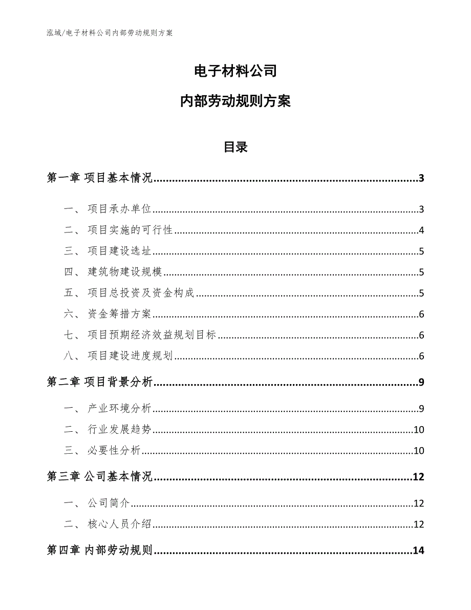 电子材料公司内部劳动规则【参考】_第1页