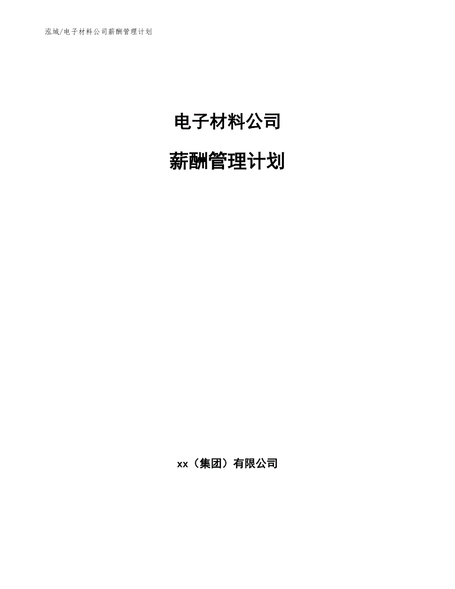 电子材料公司薪酬管理计划【范文】_第1页