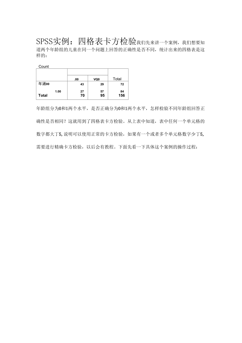 统计方法SPSS实例四格表卡方检验_第1页