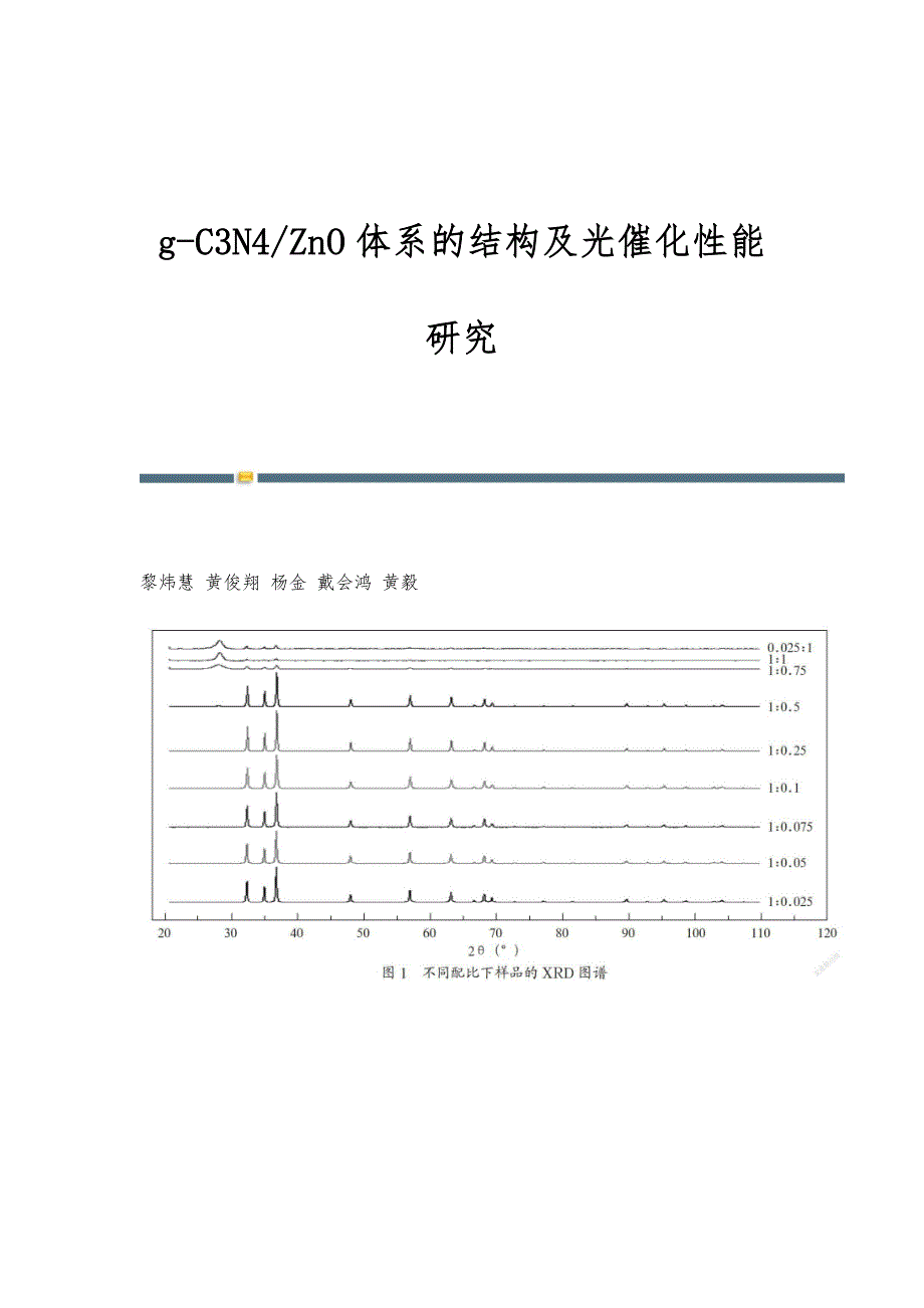 g-C3N4-ZnO体系的结构及光催化性能研究_第1页