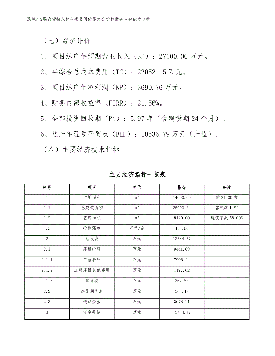 心脑血管植入材料项目偿债能力分析和财务生存能力分析（参考）_第4页