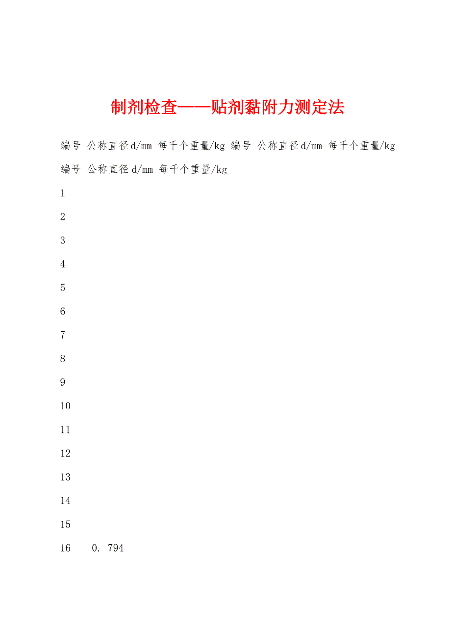 制剂检查——贴剂黏附力测定法_第1页