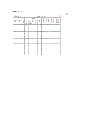 办公室管理制度财产综合管理表格