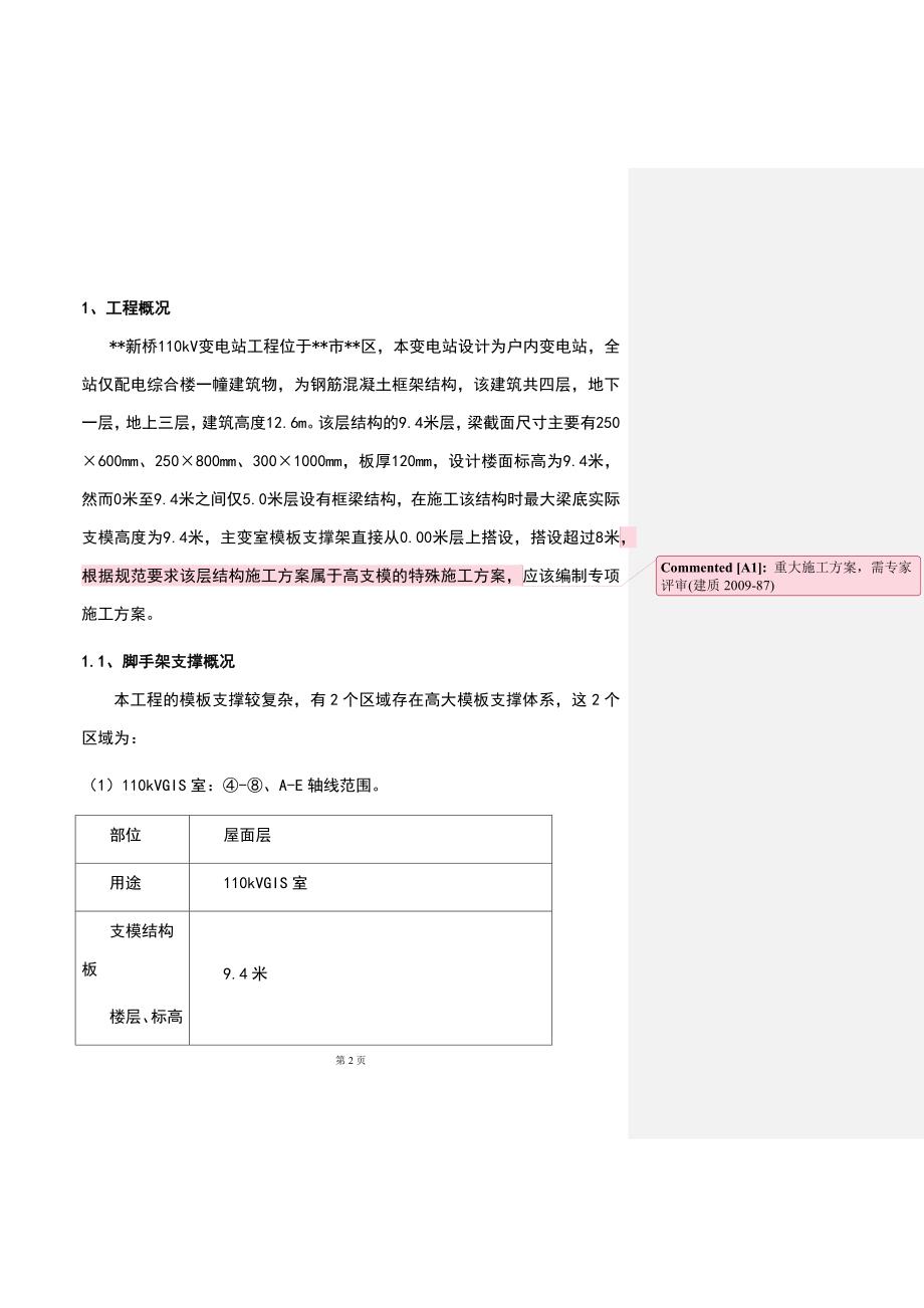 最新版变电站高大模板支撑系统专项施工方案_第2页