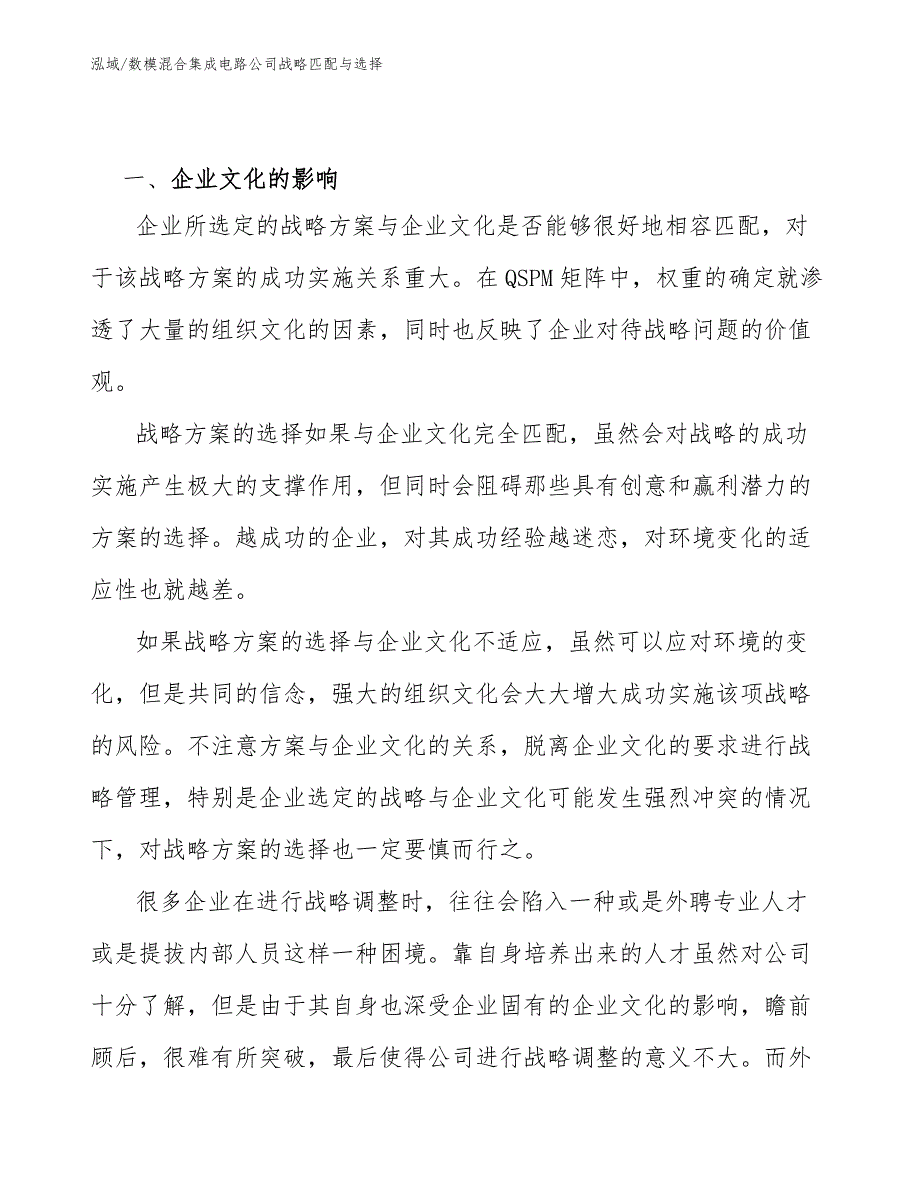 数模混合集成电路公司战略匹配与选择（范文）_第3页