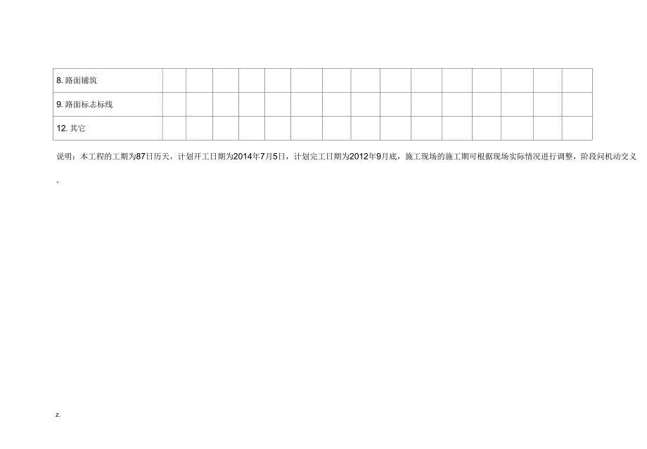 公路施工组织设计及对策附表_第2页