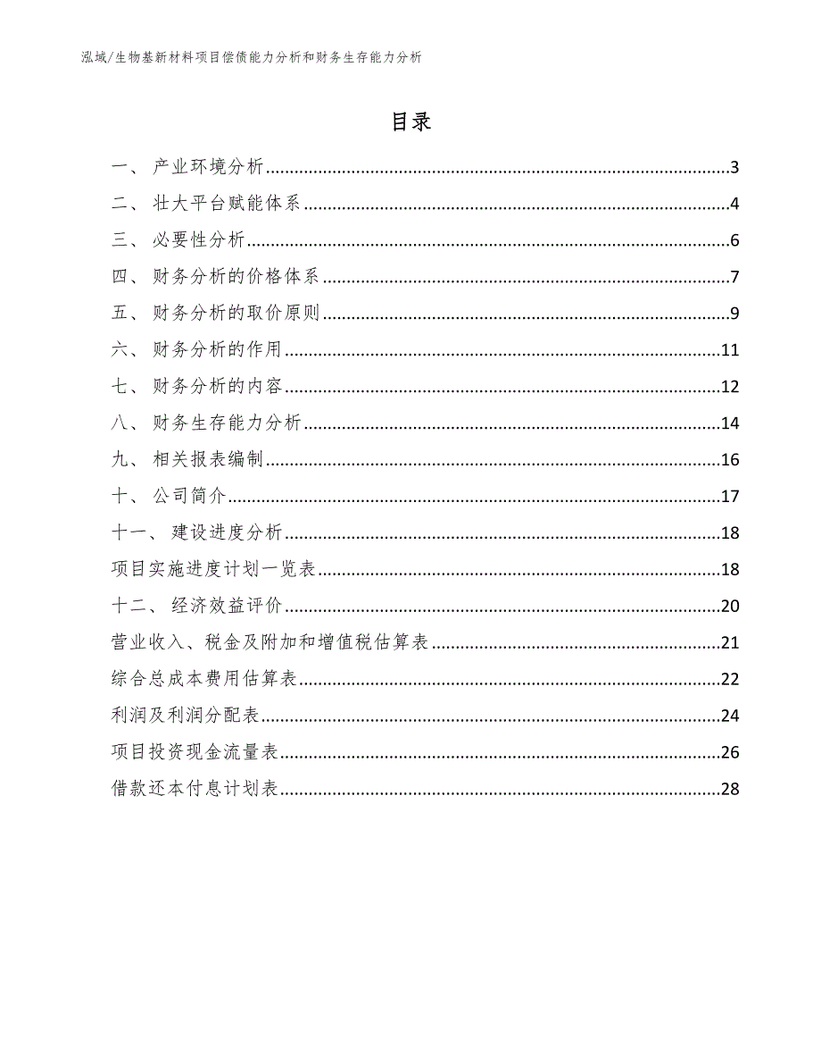 生物基新材料项目偿债能力分析和财务生存能力分析_参考_第2页