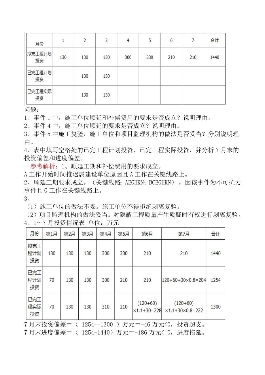 监理工程师考试《交通运输工程监理案例分析 （公路工程专业篇）》考试题_第5页